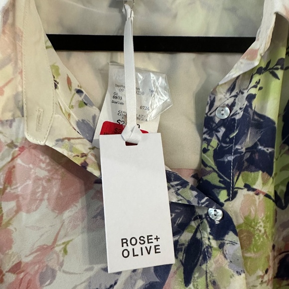 Rose & Olive 3XL White Floral Blouse NWT - Picture 5 of 12